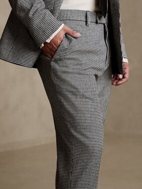Banana Republic Black and  White Houndstooth Suit Pants.
